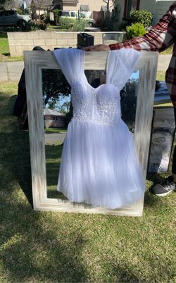 Vestido Blanco Size Small De Piedreria