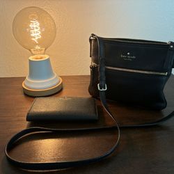 Kate Spade Black Leather Crossbody Bag & Wallet