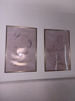 Feminine art work 24x36 set of 2
