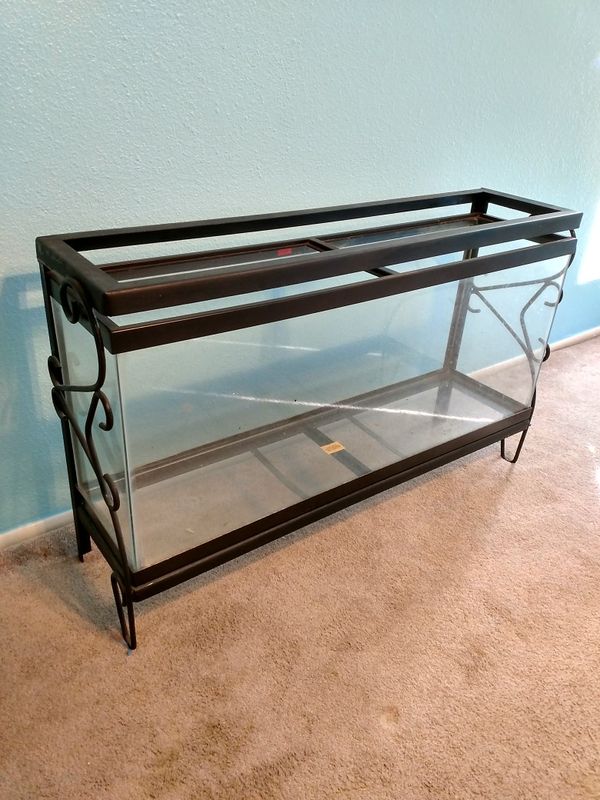 50 Gallon Fish Tank With Custom Wrought Iron Frame For Sale In
