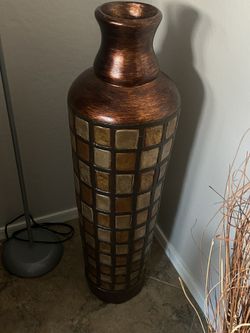 two large brown vase