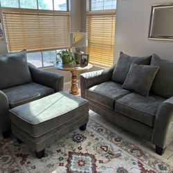 Love Seat , Chair And Foot Stool