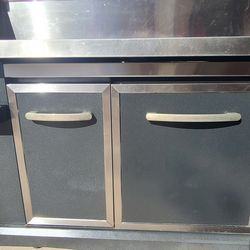 Bar cart with refrigerator and trask holder