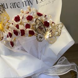 Golden Peal Roses Bouquet