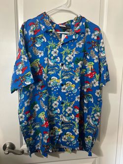 Brand new men’s size X-Large Hawaiian smurfs button up shirt $22
