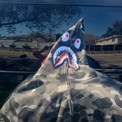 Bape Hoodie Black/Gray camo