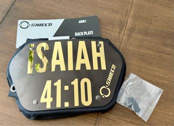 NEW O SHIELD Football Backplate – Isaiah 41:10 – Adult (180+ lbs) – Black