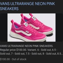 Women's Pink Vans Size 10 