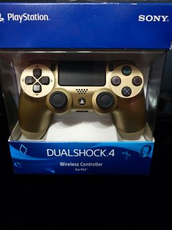 Sony DualShock 4 Wireless Controller for the PlayStation 4 in Gold color finish.