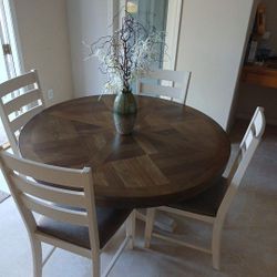 Large Round Dining Table With Bench 
