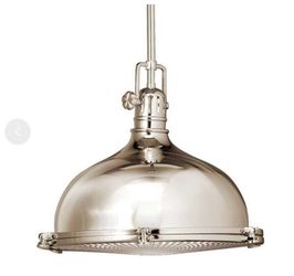 Kichler Hatteras Bay 12 in. 1-Light Polished Nickel Vintage Industrial Shaded Kitchen Pendant