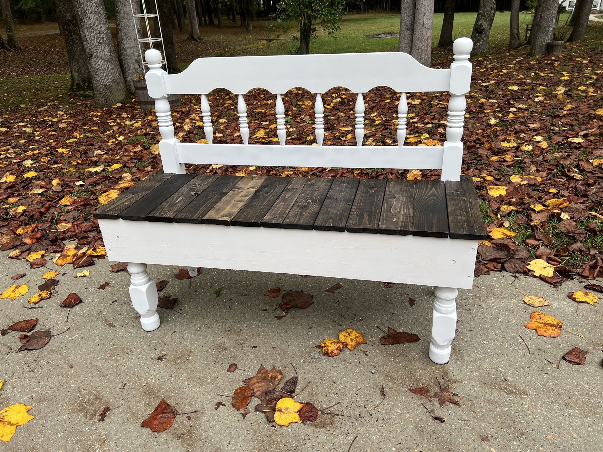 Recycled Farmhouse Headboard Bench