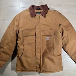 Carhartt Duck Traditional Coat Arctic Quilt Lined Brown C03 Chore Barn Large 