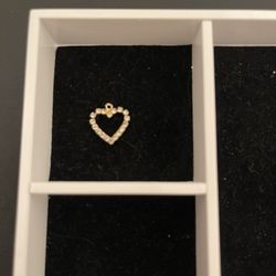 Dangling Heart Charm For Necklace 