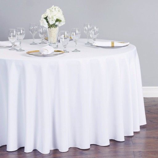 White Round & Rectangle Tablecloths