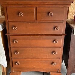 Maple Dresser With Mirror, Chest Of Drawers And Nightstand