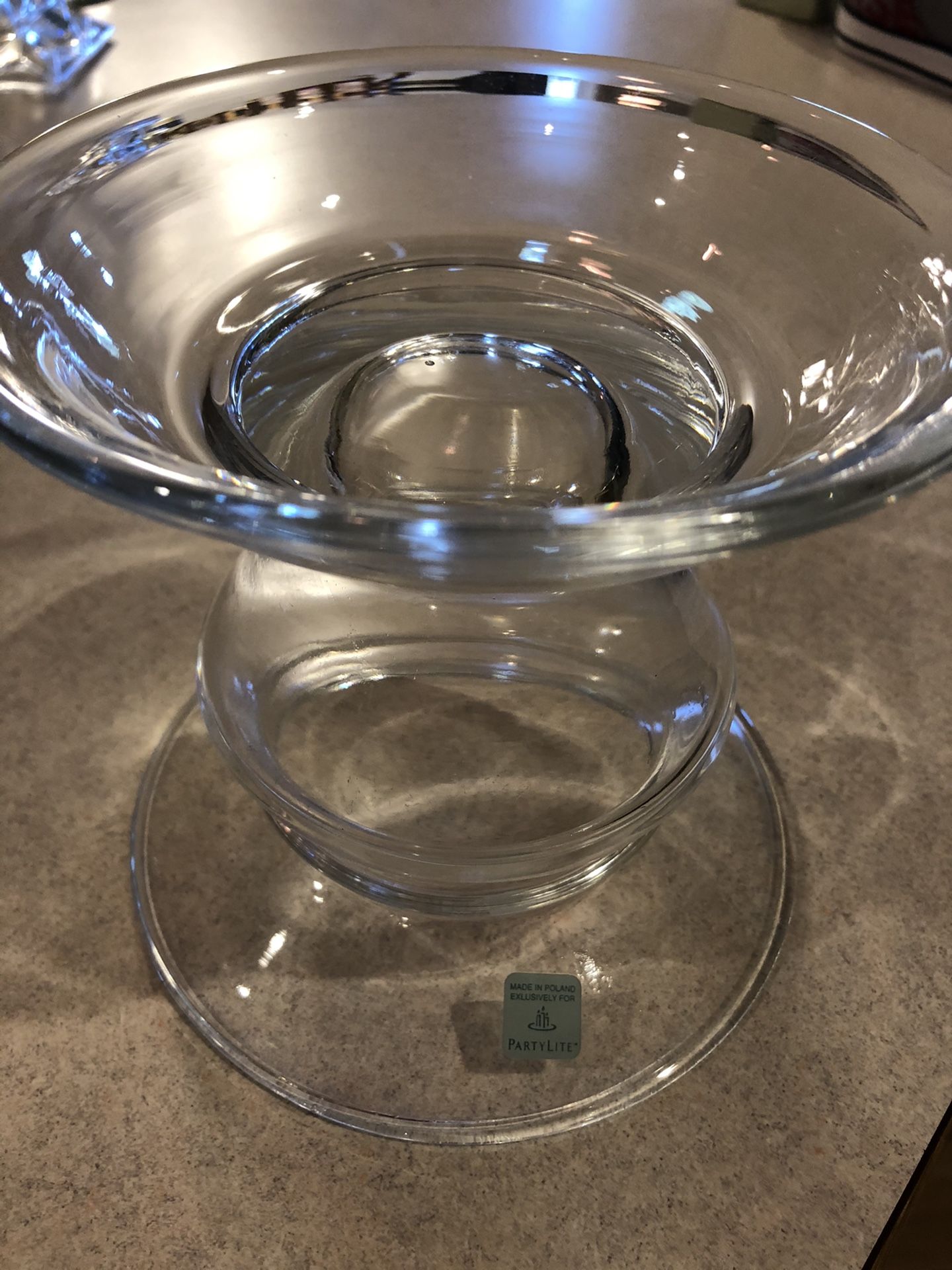 Partylite glass pillar holder