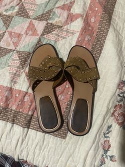 Zara Brown Suede Slide Sandals