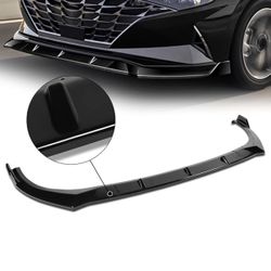 Hyundai Elantra Front Bumper Lip Black Glossy 21-22 