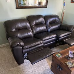 Brown Leather Sofa And Loveseat