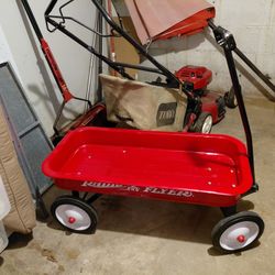 classic red radio flyer metal wagon