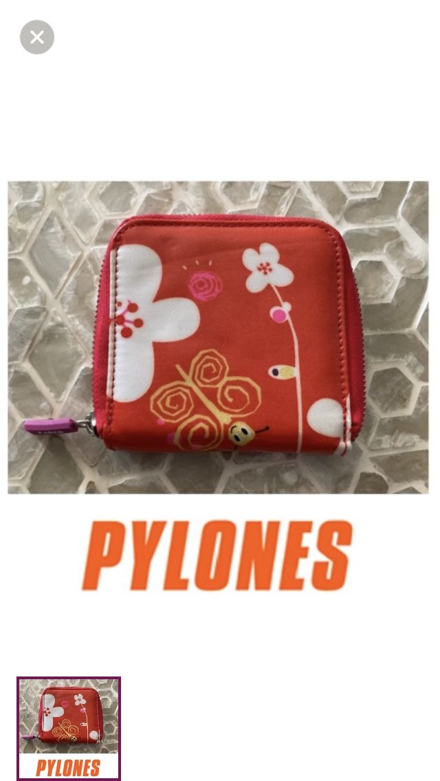 Pylones Paris women’s small Zip- Around Wallet in Cherry Blossom Floral