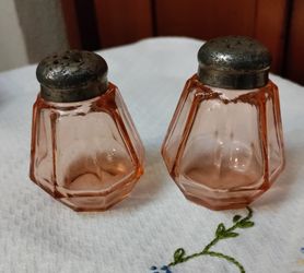 Pink Depression Glass Salt & Pepper Shakers