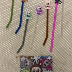 Labubu Straw Caps And Nylon Shopping Bag