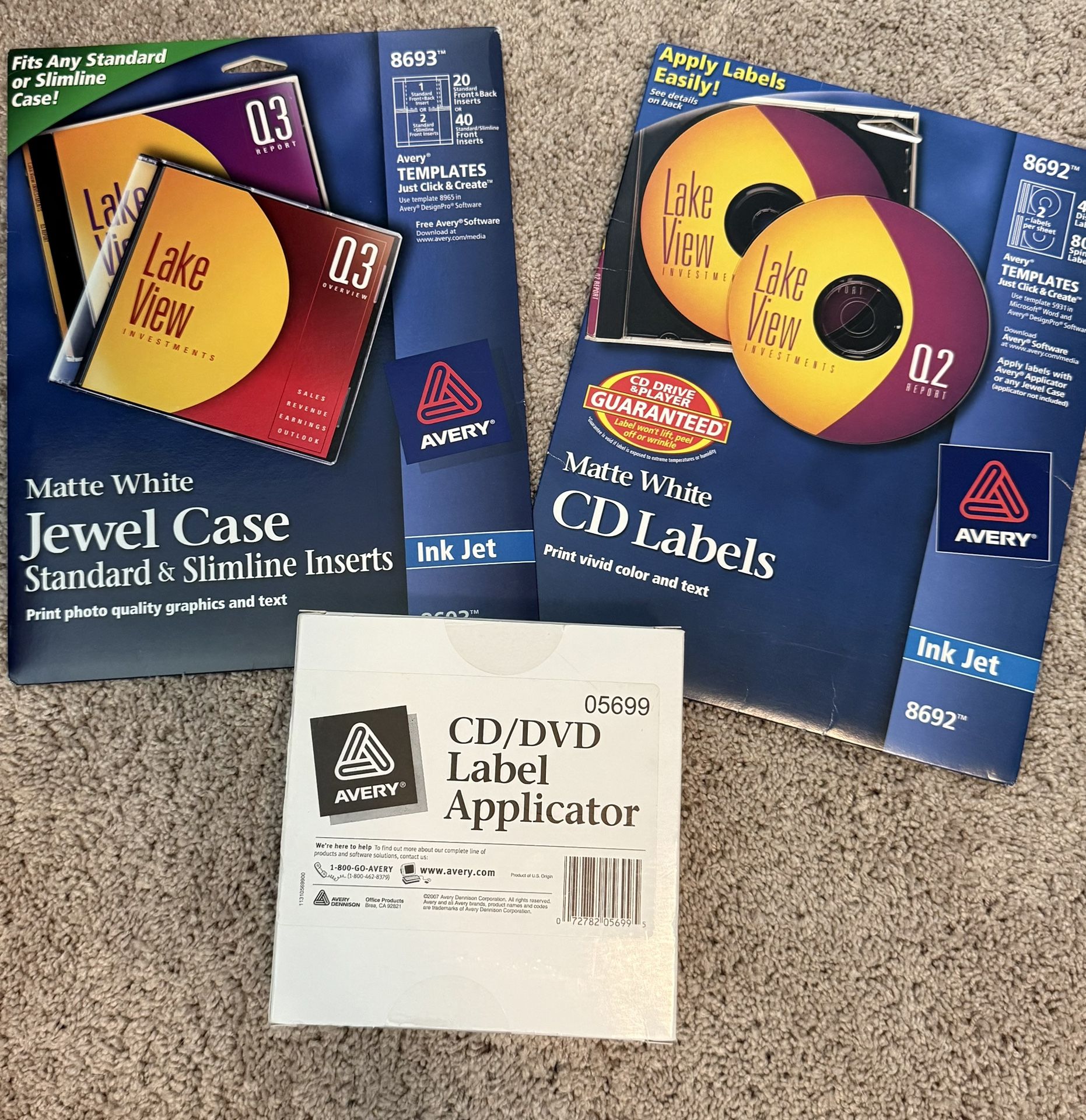 Avery CD/DVD Label Applicator, CD Labels, & Jewel Case Inserts