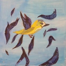 Acrylic Canvas Painting Bird