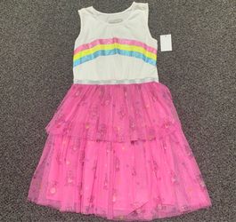 New girls 10/12 shimmery Care Bear Cheer Bears on layered tulle dress