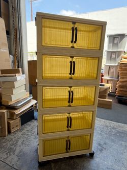 5 Tier Stackable Plastic Storage Bins with Lids