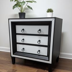 Modern Style Nightstand/Dresser White And Black