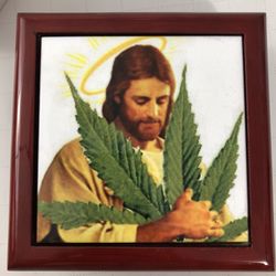 Custom made Jesus loves pot leaf keepsake box
