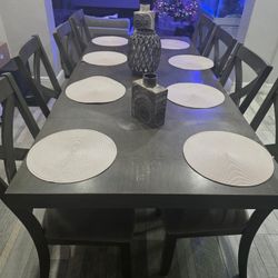 Wood Table With 8 Chairs