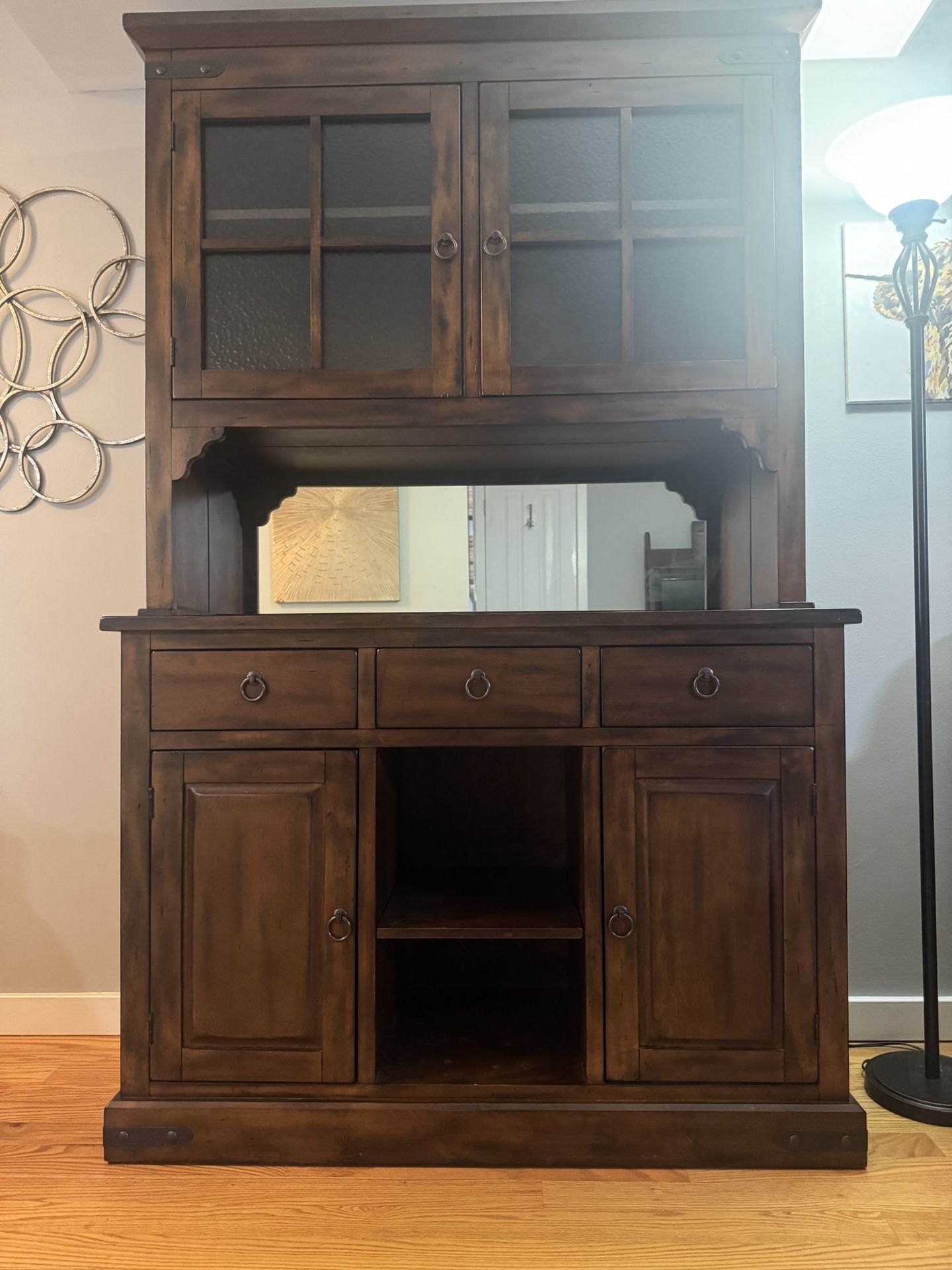 Wooden Buffet & Hutch