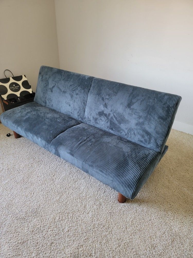 Dusty Blue Corduroy Futon