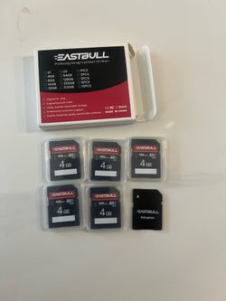 5-Pack of SD Card 4GB Class 10 SD Card U1 V30 High-Speed 100MB/s Read SDHC Memory Card for Camera, Full HD Video, with 5 Mini Cases (4 GB, 5 Pack) (Ne