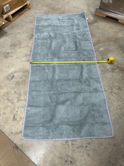 Gray Plush Bath Runner Rug