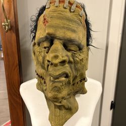 Adult Frankenstein’s Monster Mask Costume Halloween Party One Size Fits All Has Zipper Back