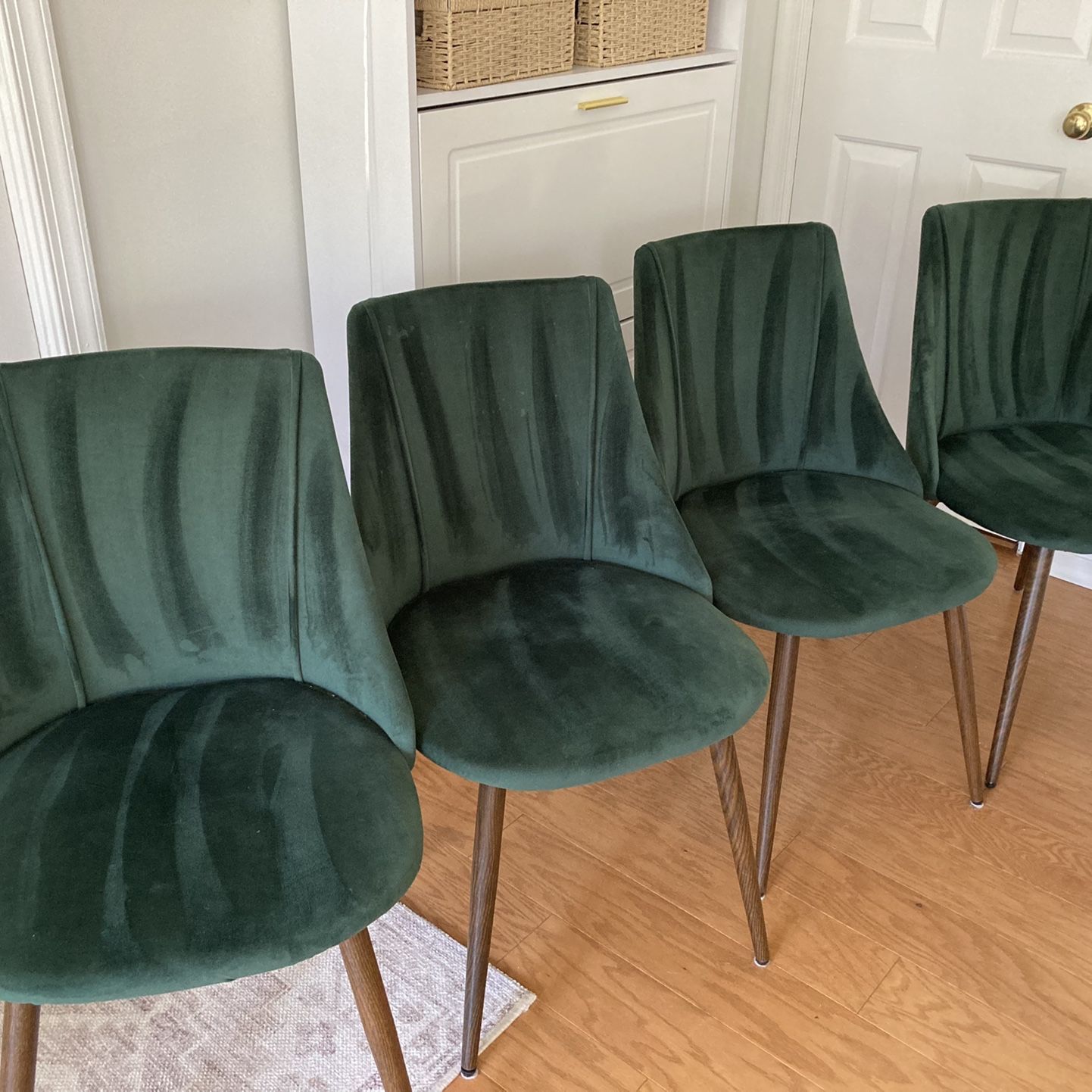 Emerald Green Velvet Dining Chairs (4) 
