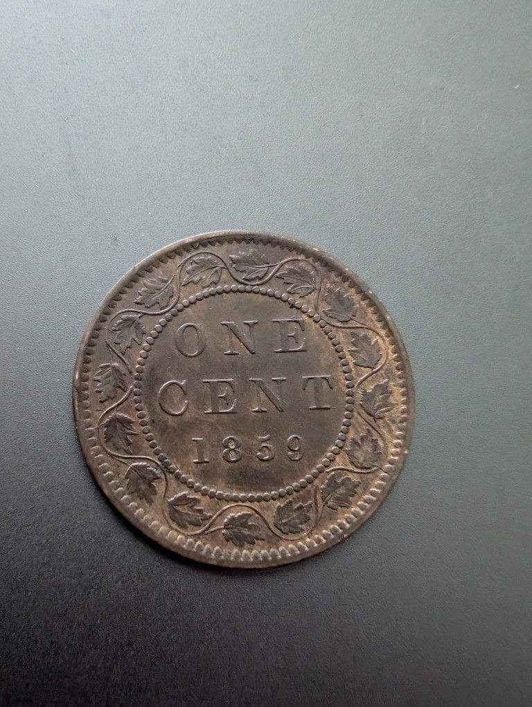 1859 Canada Large Cent Almost Uncircumcised Red Brown