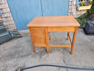 Solid Wood Single-Pedestal Desk (scuffed)