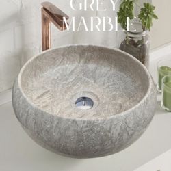 Grey Marble Vessel Sink 