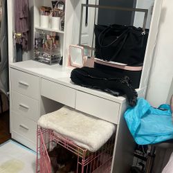White Vanity Five Drawers