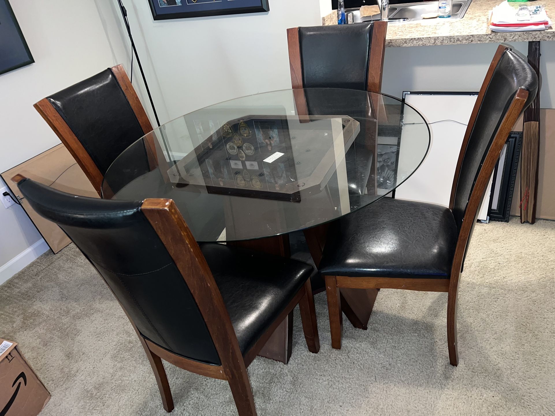 Dining Glass Table With Four Chairs
