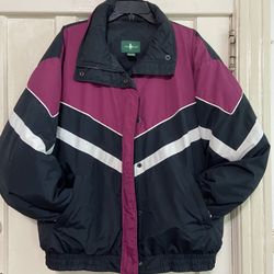 Hunt club Vintage Puffer Jacket 80s Striped Kelso Style Down Jacket - Mens XL