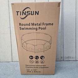 SUNRIO FRAME POOL 12FT ×33IN WITH FILTER PUMP AND FLOOR COVER