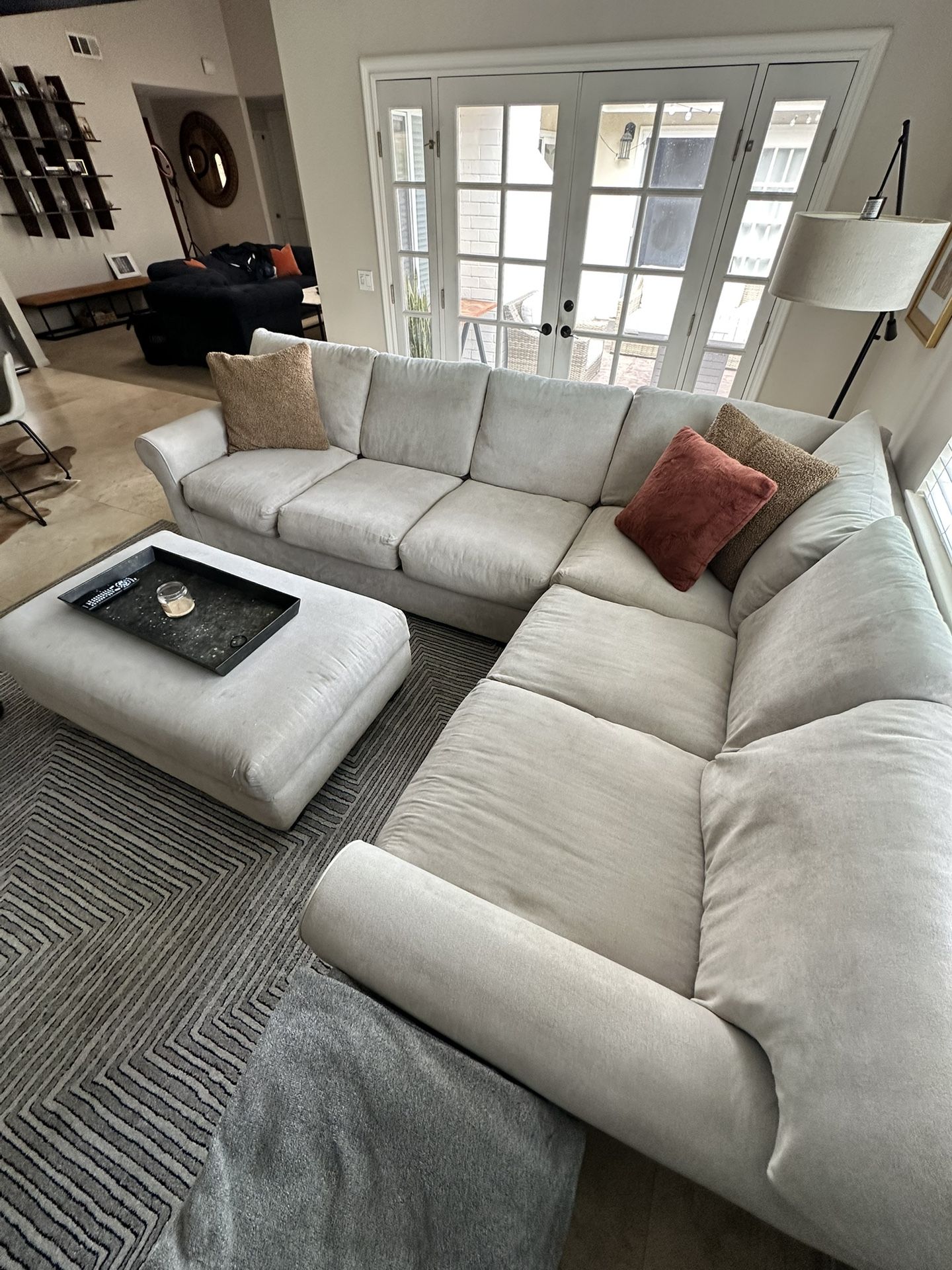 L-Shaped Sectional Sofa w/ Ottoman –  (Living Spaces)