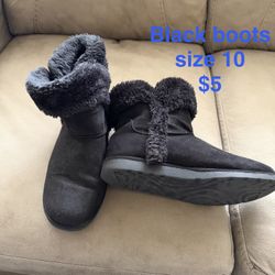 Black Suede Boots Size 10
